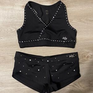 Mika Yoga Wear Black Embellished Dance Set